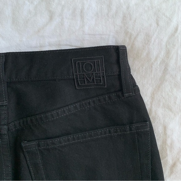 Toteme Classic Cut High Rise Straight Leg Cotton Denim Jeans Black - Picture 9 of 14
